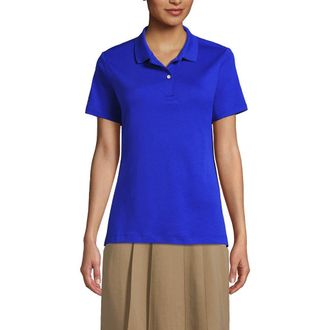 Lands End School Uniform Short Sleeve Feminine Fit Interlock Polo Shirt in Cobalt at Nordstrom, Size Xx-Small