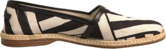 Dolce & Gabbana Black White Stripes Slip On Espadrille Mens Shoes (Pre-Owned)