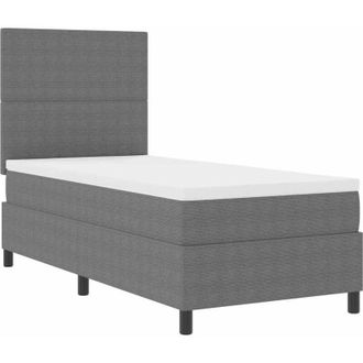 vidaXL Cama Tipo Box Spring Gris Claro Y Blanco. 203 X 100 X 128 Cm Vidaxl