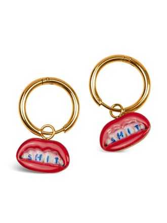Seletti x Toiletpaper dangling charm earrings - unisex - stainless steel/Gold Plated Metal - One Size
