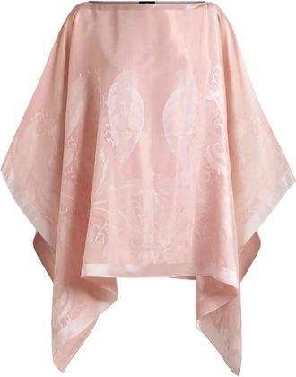 Etro paisley-jacquard cape top - women - Silk - OS - Pink