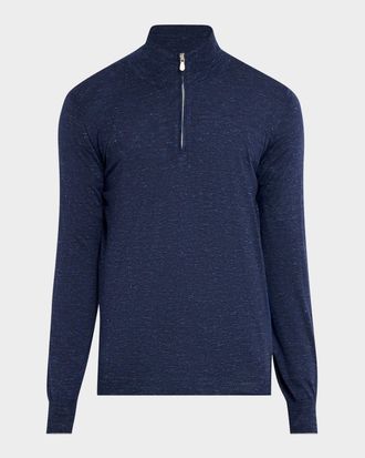Brunello Cucinelli Men & apos;s Cashmere-Blend Quarter-Zip Sweater