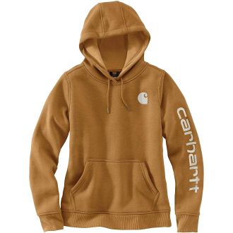 Carhartt Work in Progress Clarksburg Hoodie Womens Brown Graphic Fleece Pullover Cozy POSH064