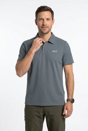 Jack Wolfskin Poloshirt JACK WOLFSKIN ESSENTIAL POLO M, Herren, Gr. XL (54/56), grau odessa, Obermaterial: 100% Baumwolle. Futter: 100% Baumwolle, normal, Rundhals,