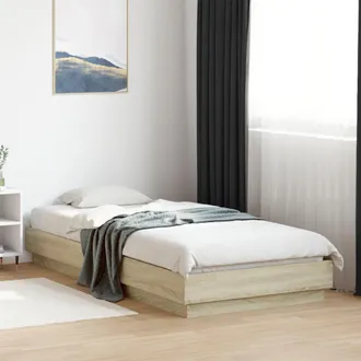 vidaXL Estructura De Cama Sin Colch&oacute;n Madera Roble Sonoma 90x200 Cm Vidaxl