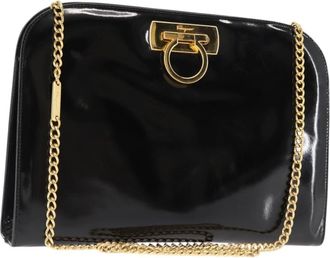 Ferragamo Vintage Gancini Chain Shoulder Bag Patent Leather Patent_Leather Bag (Pre-Owned)