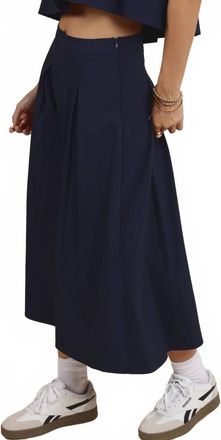 Sadie & Sage Womens Ocean Calls Pleated Maxi Skirt In Navy Blue