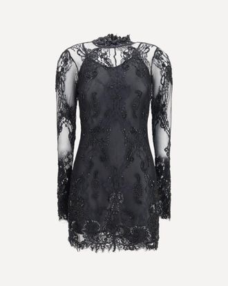 Blumarine Embroidered lace Mini Dress Female 40