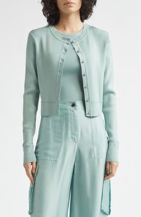 Toccin Zoe Crop Fitted Cardigan in Seabreeze at Nordstrom, Size X-Large