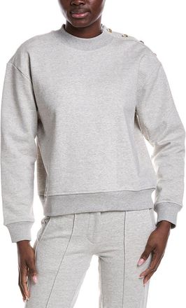 Derek Lam Hylda French Terry Button Shoulder Sweatshirt