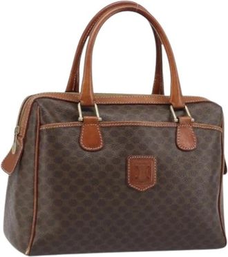Celine Pre-owned Vintage Canvas Handtas - Dames - Vintage Handtas - Bruin - ONE Size - Leer - Vintage