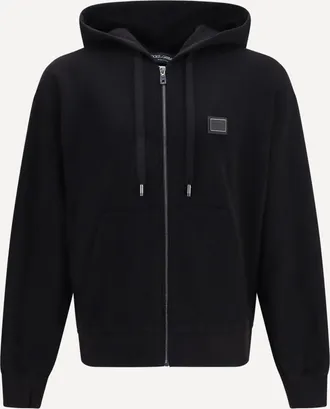 Dolce & Gabbana Cotton Hooded Sweatshirt with DG plaque Male 48