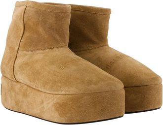 Balenciaga Womens Alaska Boot Beige Calfskin