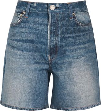 Rag & Bone Rag & Bone Mirimar Kaia Denim-print Terry Shorts - Blue - 27 (W27 / UK8-10 / S)