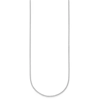 Diamond2Deal 18K White Gold Rhodium-plated Polished 1.5mm Solid Cable Chain Necklace
