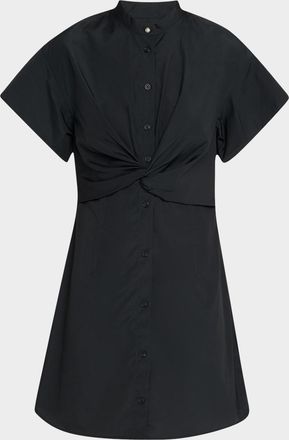 Rag & Bone Gretchen Twist-Front Poplin Shirtdress