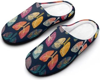 Generic Funny Lungs Colorful Funny Mens Cotton Slippers Soft Non-Slip Rubber Sole House Slipper Indoor Outdoor