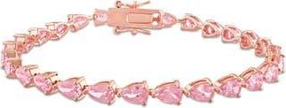 Delmar Pear Cut Created Sapphire Tennis Bracelet in Pink at Nordstrom Rack