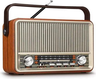 OEM Radio Port&aacute;til Vintage - Radio Am/fm/sw Con Bluetooth - Bater&iacute;a De 1800 Mah - Usb/tf/aux - Ideal Para Personas Mayores