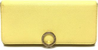 Bulgari Yellow Leather Long Wallet (Bi-Fold) (Pre-Owned)