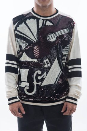 Dolce & Gabbana Mens Men Sweater - Ecru Silk - Size X-Large