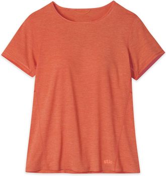 Stio | Womens Lucent Tee Shirt Short Sleeve, Size Extra Small in Hot Sauce