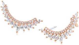 Kenneth Jay Lane Cubic Zirconia Ear Crawlers in Clear/Rose Gold at Nordstrom Rack