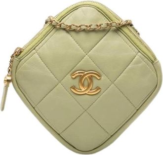 Chanel Pre-owned Vintage Mini Crossbody Tas - Dames - Vintage Mini Tas - Groen - ONE Size - Leer - Vintage