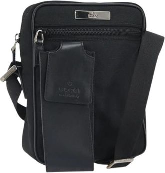 Gucci Pre-owned Nylon Crossbody Tas - Dames - Vintage Schoudertas - Zwart - ONE Size - Nylon - Vintage