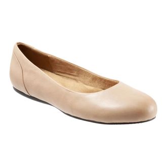 Softwalk Softwalk Sonoma Ballet Flat Womens Mocha Leather Round Toe Slip On ZOGG3896