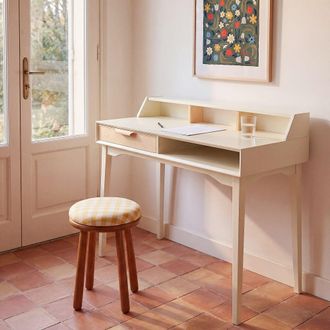 Maisons du monde Escritorio con 4 estantes y 1 caj&oacute;n crudo, 110 cm