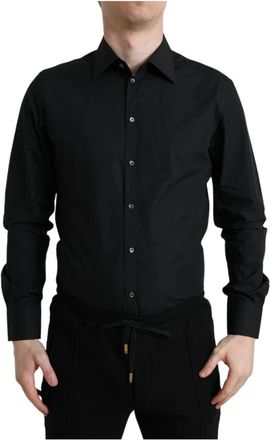 Dolce & Gabbana Gold Overhemd - Heren - Casual Overhemden - Zwart - XS - Katoen - Overhemden