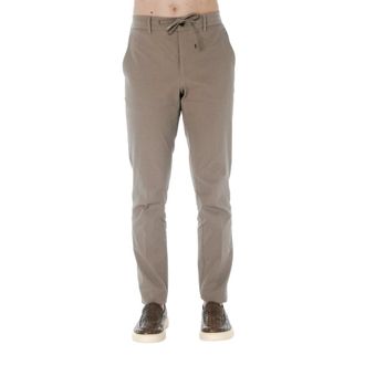 Berwick 1707 Slim-fit Trousers, male, Beige, Size: 2XL Flat-front Drawstring Seersucker Trousers