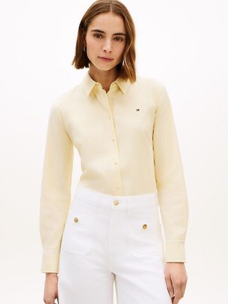 Tommy Hilfiger Womens Regular Fit Stretch Oxford Shirt - Yellow - XXL