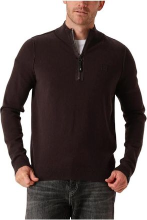 Butcher of Blue Beige Halfzip Trui voor Heren - Heren - Coltruien - Bruin - M - Truien & Vesten