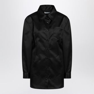 Frankie Shop Schwarzes Satin-Hemdkleid von The Frankie Shop