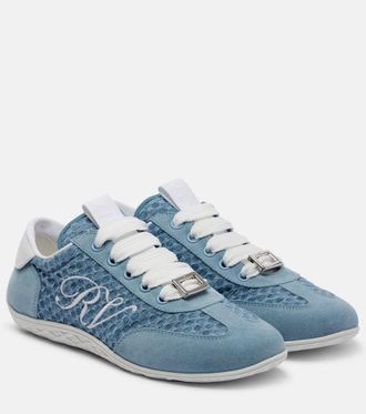 Roger Vivier Viv suede-trimmed sneakers
