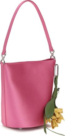 Self Portrait Womens Satin Bucket Bag Pink Polyester