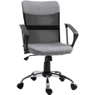 Vinsetto Sedia Girevole ed Ergonomica per Scrivania in Tessuto Grigio - Vinsetto
