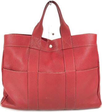 Hermès Fourre Tout Red Color Leather Handbag Tote Bag (Pre-Owned)