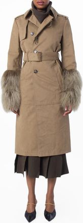 Burberry Cotton Nylon Long Belted Trench Coat, Brand Size 4 ( US Size 2 )