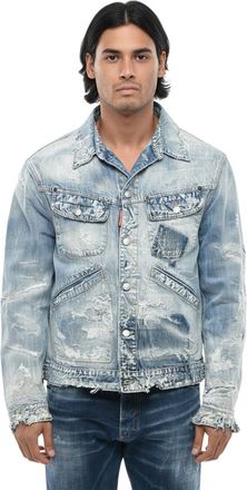 Dsquared2 Blue Distressed Denim Jacket