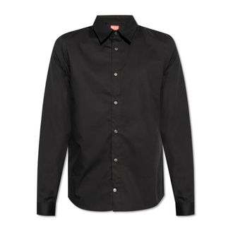 Diesel Shirt S-Fitty-A - Heren - Casual Overhemden - Zwart - 2XL - Katoen - Overhemden