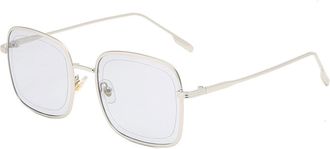 Generic Metal Square Large Frame Men And Women Sunglasses Outdoor Sports Party Decoration Photo Shoot Sun Glasses(Grey)