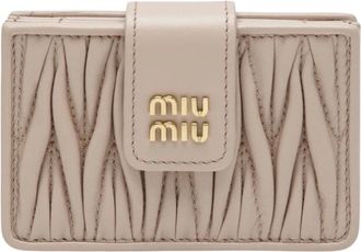 Miu Miu Matelass&eacute; Nappa Leather Card Holder - female - Miu Miu - Wallets & Cardholders - Pink - ONE SIZE - Accessories