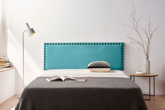 Moonia Moonia - Cabecero Tapizado Modena Acualine 100x55x8 Cm - Turquesa
