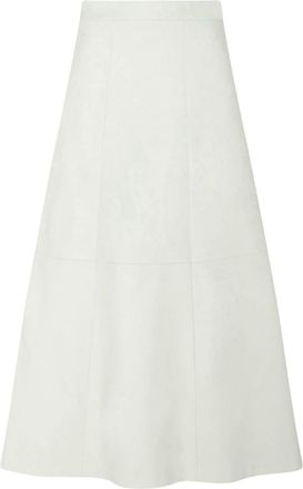 Rosetta Getty A-line leather skirt - women - Cotton/Spandex/Elastane/Lambskin - 6 - Neutrals