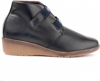 Purapiel Akilav 104905 Womens Leather Wedge Ankle Boot, blue, 8.5 UK