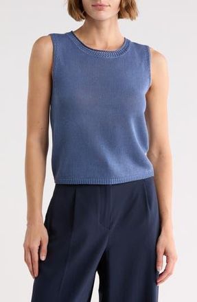 Max Studio Pointelle Sweater Tank in Denim at Nordstrom Rack, Size X-Large