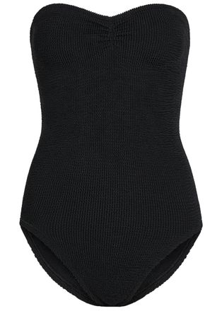 Hunza G Brooke Strapless Crinkle Swimsuit - Black - One Size